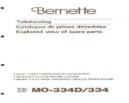 Bernette Overlocker MO-334D 334 Machine Parts Book