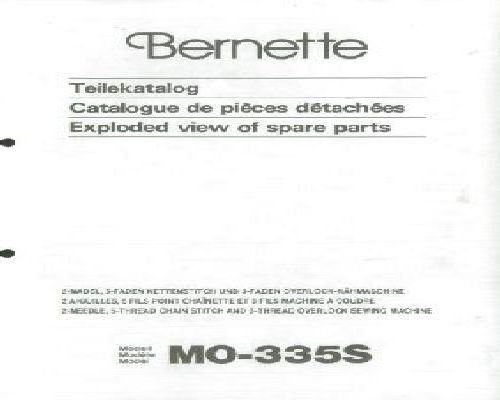 Bernette Overlocker MO-335s Machine Parts Book