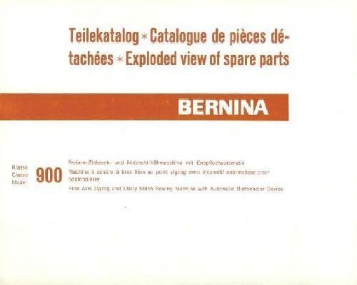 Bernina 900 Sewing Machine Parts Book
