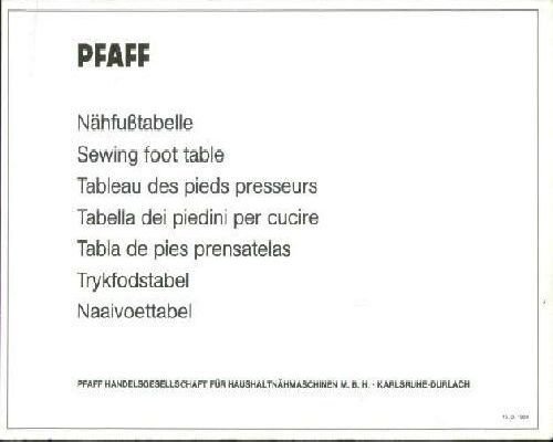 Pfaff Sewing Foot Table