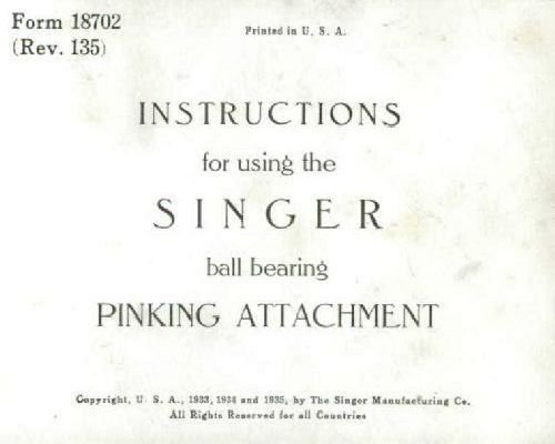 Singer Pinking Attachment