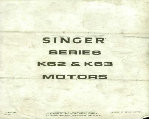 Singer K62 K63 Motors