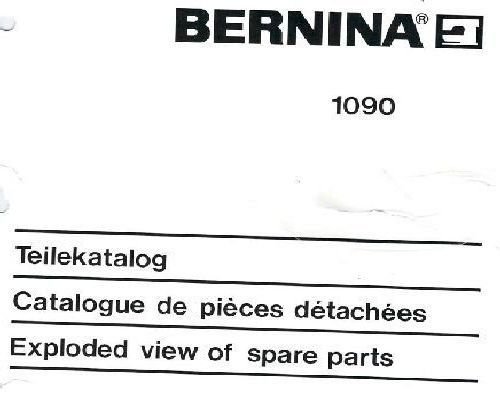 Bernina 1090 Sewing Machine Parts Book