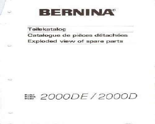 Bernina Overlocker 2000DE 2000D Machine Parts Book