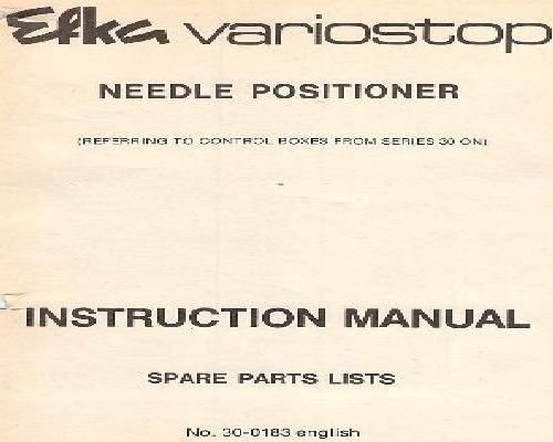 EFKA Series 30 Variostop Needle Positioner