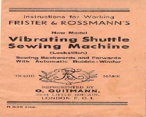 Frister Vibrating Shuttle Lockstitch