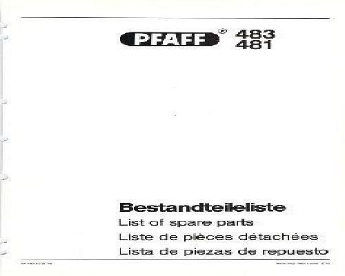 Pfaff 481 483 Sewing Machine