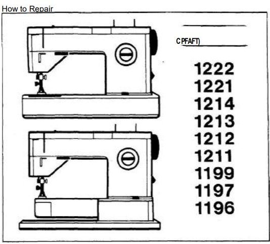 Pfaff 1196-1222 Repair Manual