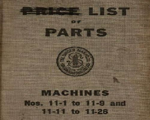 Singer 11-1 to 11-26 Industrial Sewing Machine Parts Book