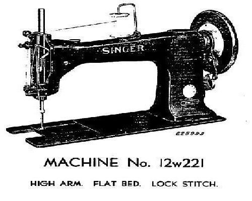Singer 12W221 12W222 12W223 12W224 12W225 Industrial Sewing Machine Parts Book