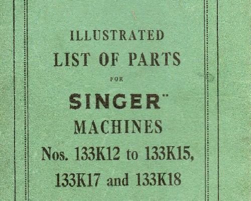 Singer 133K12 to 133K15 & 133K17 & 133K18 Industrial Sewing Machine