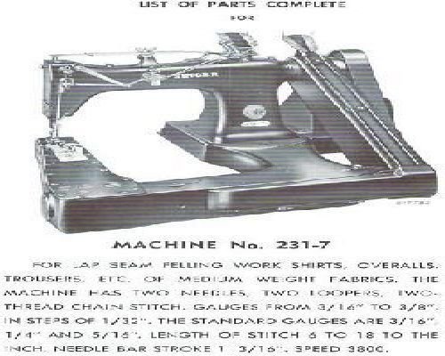 Singer 231-7 & 231-8 Industrial Sewing Machine