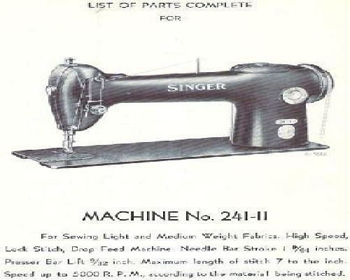 Singer 241-11 241-13 Parts
