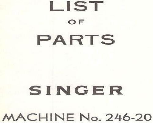 Singer 246-20 Parts