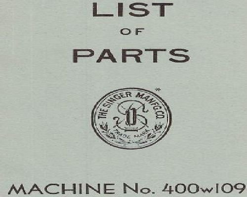 Singer 400w109 Parts