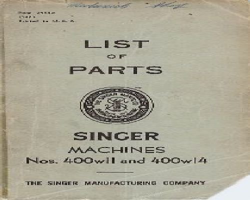 Singer 400w11 & 400w14 Parts