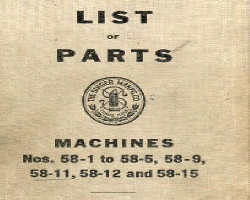Singer 58-1 to 58-15 Parts