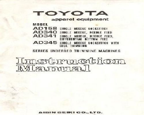 Toyota AD158 AD340 AD341 & AD345