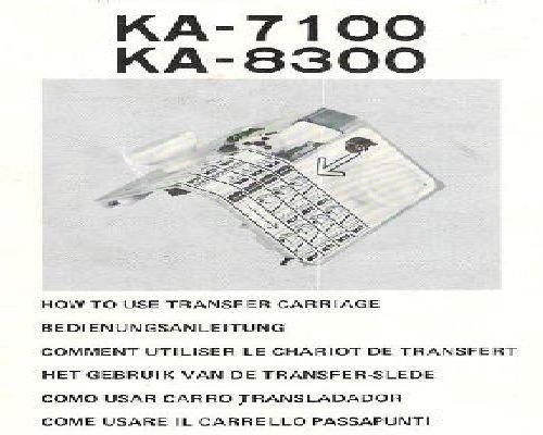 Brother KA-7100 & KA-8300 Transfer Carriage
