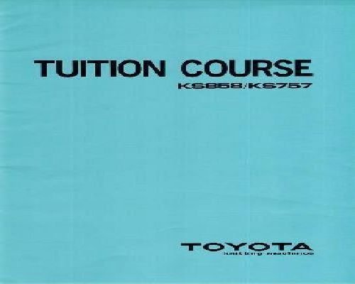 Toyota KS858 KS757 Tuition