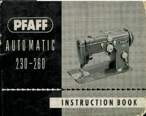 Pfaff 230-260 Manual