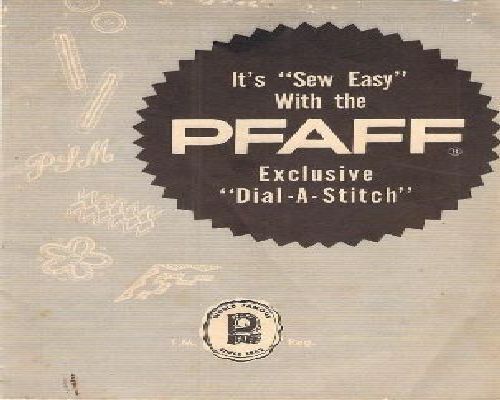 Pfaff DIAL A STITCH Manual