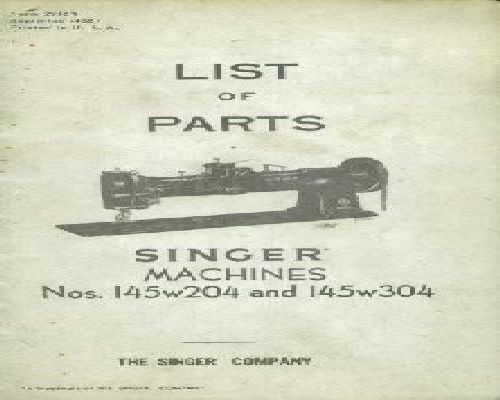 Singer 145W204 and 145W304 manual