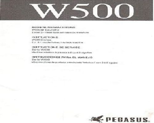 Pegasus W500 Manual