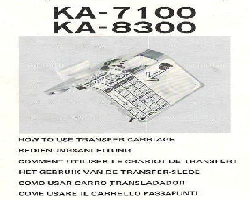 Brother KA-7100 & KA-8300 manual