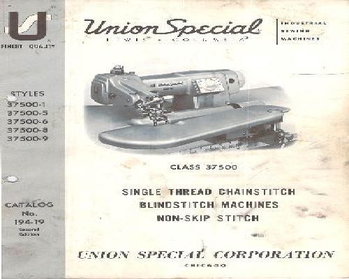 Union Special Class 37500 manual