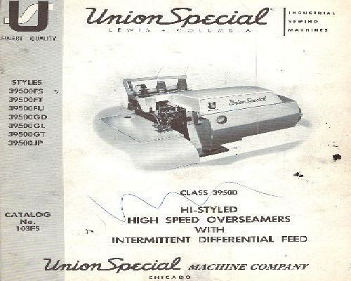 Union Special Class 39500 manual